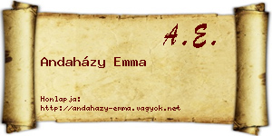 Andaházy Emma névjegykártya